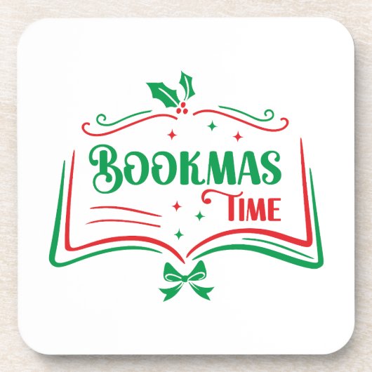 Bookmas Time Reading Book Lover Holiday Print Appa Getränkeuntersetzer (Vorderseite)