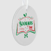 Bookmas Time Reading Book Lover Holiday Print Appa Ornament (Vorderseite)