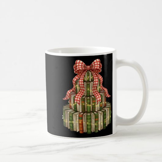 Bookmas Tree Christmas Librarian Book Lover Holida Kaffeetasse (Rechts)