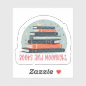 Books and Moonlight Sticker (Blatt)