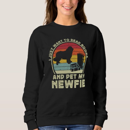 Books And Newfie For Men Women Newfoundland Dog Da Sweatshirt (Vorderseite)