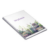 Books and Plants Watercolor Notebook Notizblock (Rechte Seite)