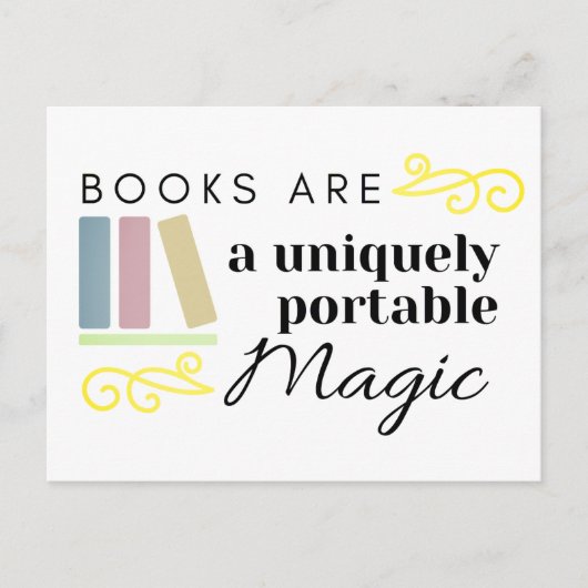 Books Are a Uniquely Handy Magic Postcard Postkarte (Vorderseite)