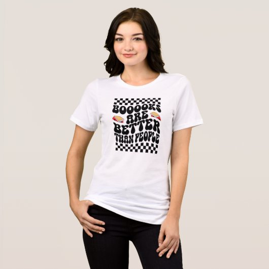 "Books Are Better Than People" Funny Introvert Tri-Blend Shirt (Vorderseite voll)