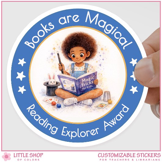 Books are Magical Reading Explorer Award Runder Aufkleber