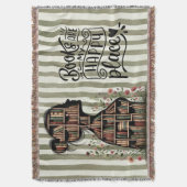 Books Are My Happy Place for Bookish Woven Decke (Vorderseite Vertikal)