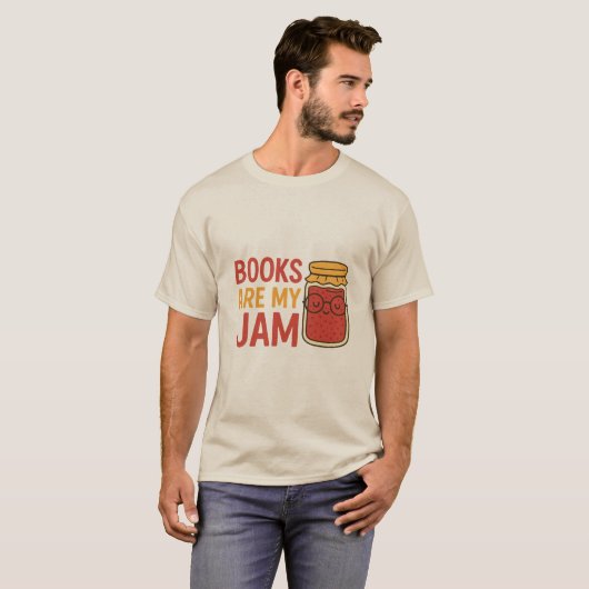 Books Are My Jam - Funny Book Lover T-Shirt (Vorne ganz)
