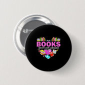 Books Are My Love Language Reading Lover Librarian Button (Vorne & Hinten)