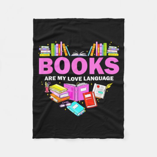 Books Are My Love Language Reading Lover Librarian Fleecedecke (Vorderseite)