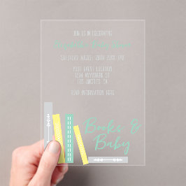 Books Baby Shower Acryleinladungen