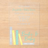 Books Baby Shower Acryleinladungen (Vorderseite)