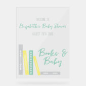 Books Baby Shower Acrylschild (Vorderseite)