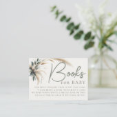 Books Baby Shower Boho Pampas Grüne neutral Begleitkarte (Stehend Vorderseite)