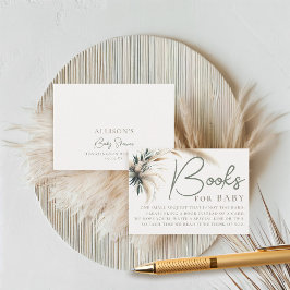 Books Baby Shower Boho Pampas Grüne neutral Begleitkarte