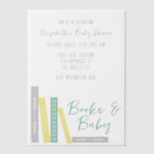 Books Baby Shower Pergament Einladungen (Vorderseite)