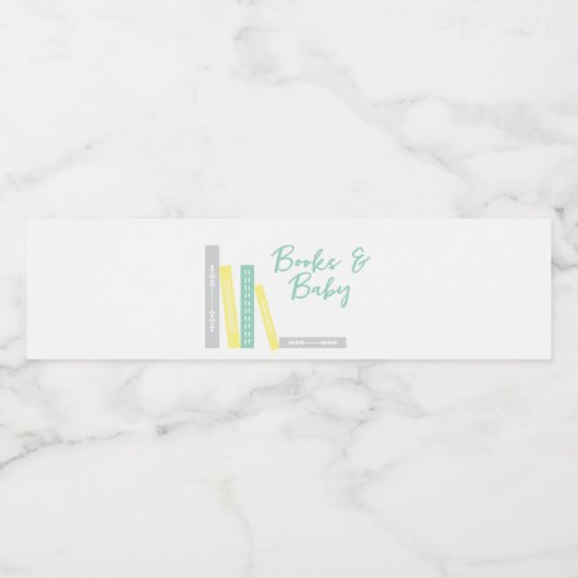 Books Baby Shower Wasserflaschenetikett (Einzelnes Label)