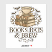 Books Bats Brechen Halloween Coffee Reader Art Aufkleber (Blatt)