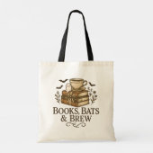 Books Bats Brechen Halloween Coffee Reader Art Tragetasche (Rückseite)