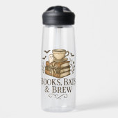 Books Bats Brechen Halloween Coffee Reader Art Trinkflasche (Vorne)