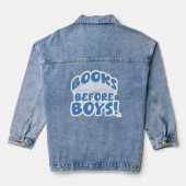 Books Before Boys Cheeky Reader Slogan Jeansjacke (Rückseite)
