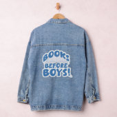 Books Before Boys Cheeky Reader Slogan Jeansjacke (Hangar)
