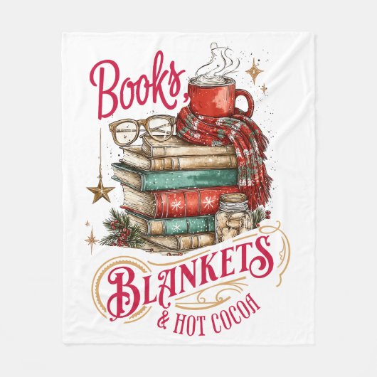 Books Blankets and Hot Cocoa Fleecedecke (Vorderseite)