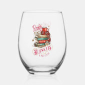 Books Blankets and Hot Cocoa  Weinglas Ohne Stiel (Vorderseite)