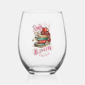 Books Blankets and Hot Cocoa  Weinglas Ohne Stiel (Rückseite)