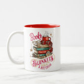 Books Blankets and Hot Cocoa Zweifarbige Tasse (Links)