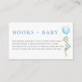 Books Blue Balloon Soft Greenery Boy Baby Shower Begleitkarte (Vorderseite)