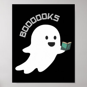 Books Books Ghost Reading Funny Halloween Buch Lov Poster