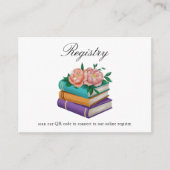 Books Bridal shower QR code for registry Begleitkarte (Vorderseite)