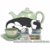 Books Cats Tee Niedlich Aufkleber (Vorderseite)
