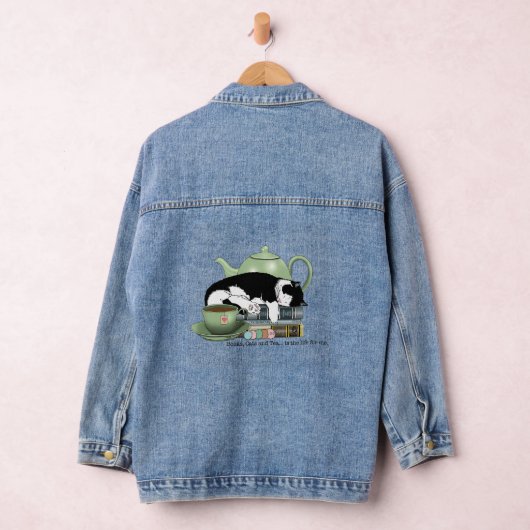 Books Cats Tee Niedlich Jeansjacke (Hangar)