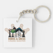 Books & Chess Master Acrylic Keychain Schlüsselanhänger (Rückseite)