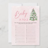 Books Christmas Baby Items A to Z Baby Shower Game Einladung (Vorderseite)