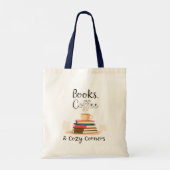 Books Coffee & Cozy Corners Tote Bag | Book Lover  Tragetasche (Rückseite)