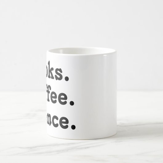 “Books. Coffee. Silence." | Minimalist  Kaffeetasse (Mittel)