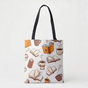 Books & Coffee Tote Bag - Gemütliche Buchästhetik Tasche