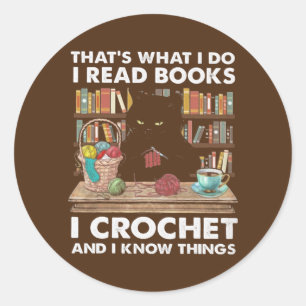 Books Crochet Runder Aufkleber