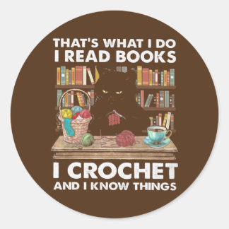 Books Crochet Runder Aufkleber