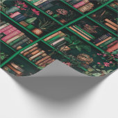 Books Decors Plants on Green Shelf Gift Geschenkpapier (Ecke)