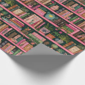 Books Decors Plants on Pink Shelf Gift Geschenkpapier (Ecke)