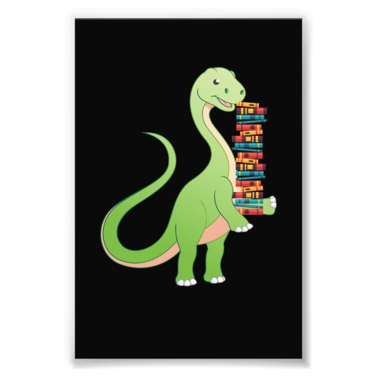 Books Dino Reading Book Literature Fotodruck (Vorne)