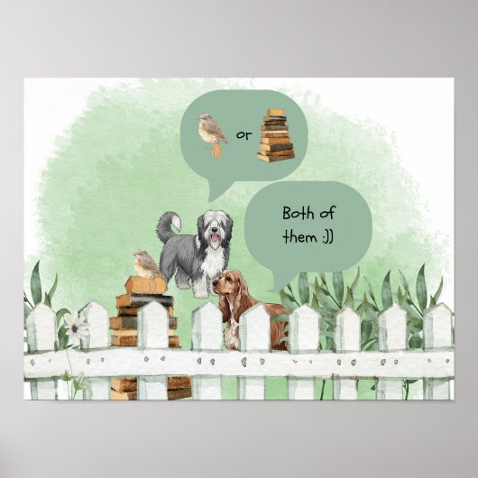Books & Dogs Poster (Vorne)