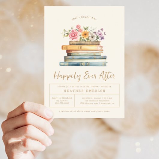 Books Floral Brautparty Einladung