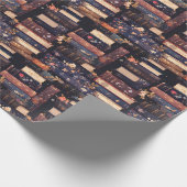 Books & Flowers on Black Geschenkpapier (Ecke)