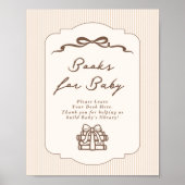 Books for baby Bebe Cafe Brown Bow Handdrawn Poster (Vorne)