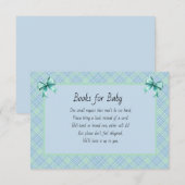 Books for Baby Blue and Green Plaid Begleitkarte (Vorne/Hinten)