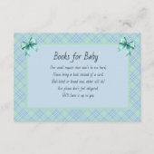 Books for Baby Blue and Green Plaid Begleitkarte (Vorderseite)